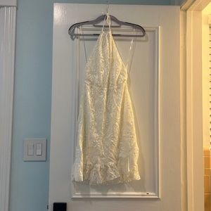 Lace white halter dress